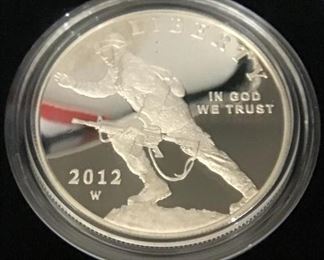 2012 Infantry Soldier Proof Silver Dollar        https://ctbids.com/#!/description/share/189906