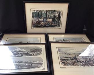 Set of 5 historical framed prints. https://ctbids.com/#!/description/share/189873