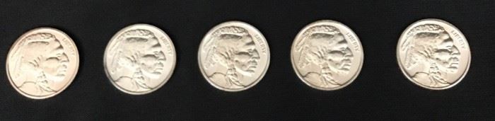 5 Silver Buffalo Rounds - 1 Troy Oz https://ctbids.com/#!/description/share/189882