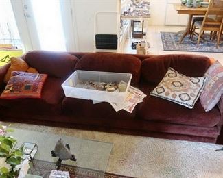 Tuxedo style long sofa