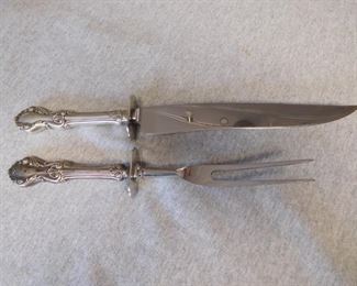 Frank Whiting Sterling Handled Carving Set