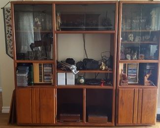 Entertainment center can handle a good sized flat screen TV and lots of storage besides!