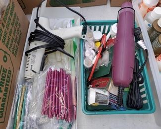 Hot Glue- colored glue sticks, Embossing supplies