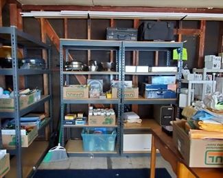 4 Adjustable Steel Frame Shelves with fiberboard shelving - nice and sturdy!