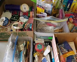 Ribbon, Safety Pins, pin cushions, Magnetic pin cushions, measuring tapes, more