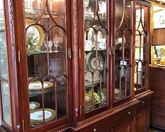 Mahogany Breakfront China Cabinet