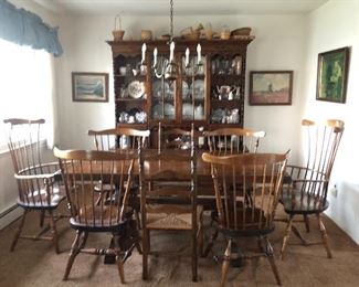Mid Century Solid Pine Dining Room Set