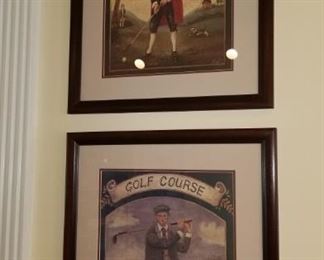 Framed Golf prints