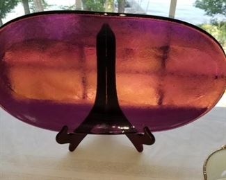 Large oval Amethyst plate