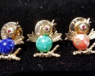 Sarah Coventry Jelly Belly Bird pins