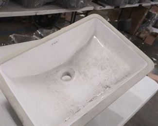 Ryker White Rectangle Undermount Sink.