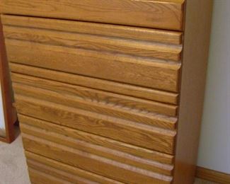 5 drawer matching oak dresser is 48 inches tall.