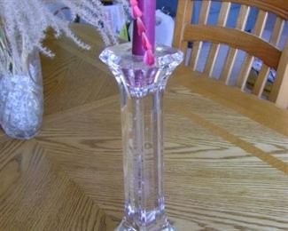 Pair of Sweden Orrefors crystal candle holders.