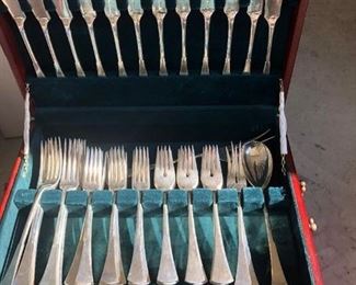 Antique Coin Silver Flatware Set over 200 pieces.