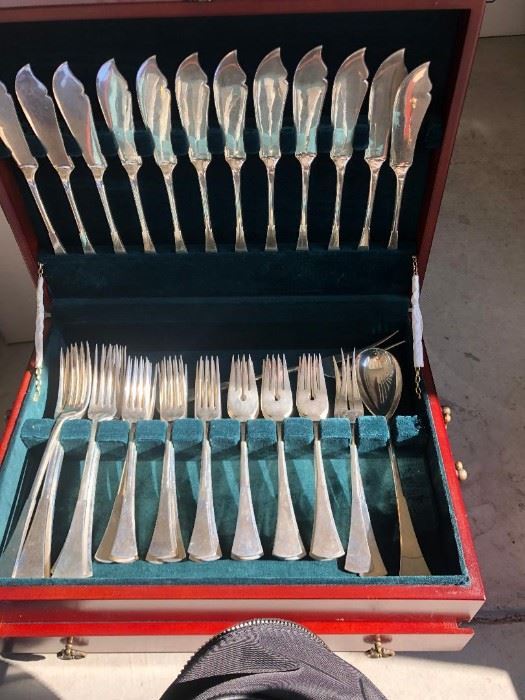 Antique Coin Silver Flatware Set over 200 pieces.