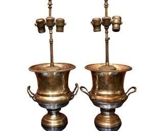 Silver Loving Cup Urn Lamps