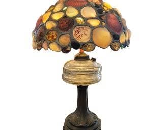 Antique Lamp w Shell Shade
