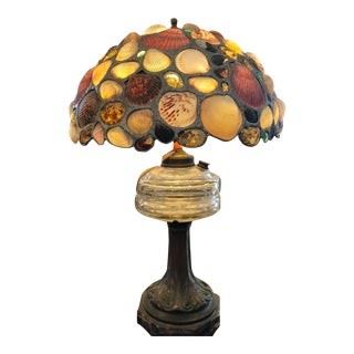 Antique Lamp w Shell Shade