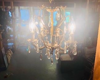 3 gorgeous vintage chandeliers - one is an actual light fixture, 2 are lamps (plug into the wall).