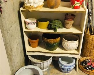 These are just a few of the flower pots for sale!  More in the yard and in the garage! 