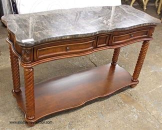  NEW Burl Mahogany Marble Top 2 Drawer Sofa Table

Auction Estimate $100-$300 – Located Inside 