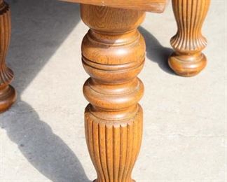 NICE ANTIQUE SOLID Oak Dining Room Table with 4 Original Self Storing Leaves – Nice Beefy Turn Legs 

Auction Estimate $200-$400 – Located Inside 

  
