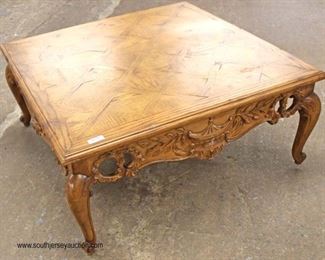 Italian Style Carved Parquet Inlaid Top Square Coffee Table 

Auction Estimate $100-$200 – Located Inside 
