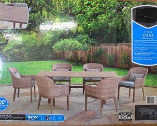 AWESOME NEW “Cora Furniture” 7 Piece All Season Patio/Dining Table with 6 Wicker Barrel Back Chairs 

Auction Estimate $500-$1000 – Located Inside 

  
