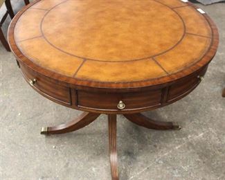 Mahogany “Ethan Allen Furniture” Leather Top Four Drawer Drum Table 

Auction Estimate $100-$300 – Located Inside 
