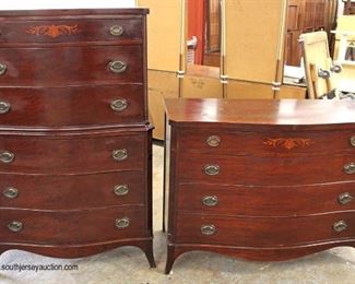 Mahogany High Chest and Low Chest with Inlay 

Auction Estimate $200-$400 – Located Inside 
