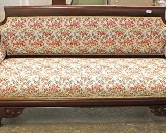 ANTIQUE Mahogany Frame Paw Foot Full Wing Carved Federal Style Sofa 

Auction Estimate $300-$600 – Located Inside 
