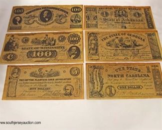 Selection of Confederate Money 

Auction Estimate $20-$50 – Located Inside 
