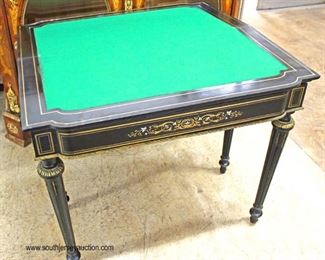 ANTIQUE French Empire Brass Inlaid Flip Top Game Table 

Auction Estimate $300-600 – Located Inside 
