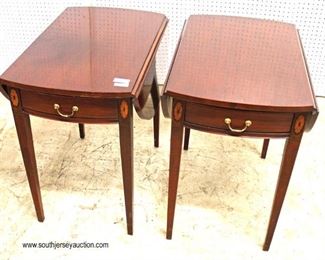PAIR of “Hickory Chair Company” Mahogany One Drawer Drop Side Pembroke Tables 

Auction Estimate $200-$400 – Located Inside 

  
