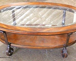 2 Piece Burl Mahogany Contemporary Decorator Glass Top and Metal Base 2 Tier Coffee Table and Lamp Table 

Auction Estimate $100-$300 – Located Inside 
