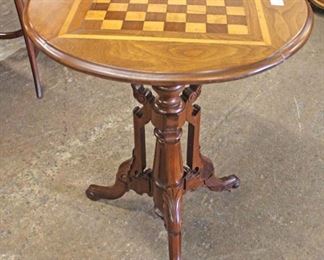 Mahogany Round Chess/Checker Board Top Game Table 

Auction Estimate $100-$300 – Located Inside 
