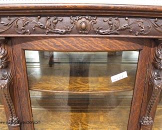  ANTIQUE Oak Claw Feet Lion Head Curve Glass China Cabinet in the Original Finish

Auction Estimate $300-$600 – Located Inside 