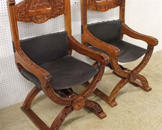  PAIR of “X” Frame Theater Style Hand Carved Mahogany Chairs

Auction Estimate $300-$600 – Located Inside 