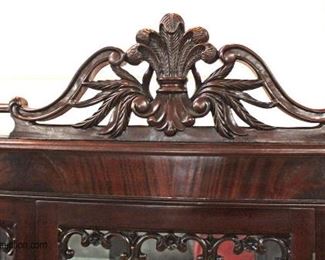  SOLID Mahogany China Crystal Cabinet with Fancy Carved Top

Auction Estimate $200-$400 – Located Inside 