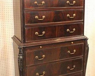  SOLID Mahogany 2 Piece Ball and Claw Carved Chest on Chest with Pull Out Tray

Auction Estimate $300-$600 – Located Inside

  