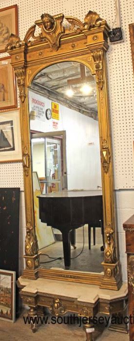  NICE ANTIQUE Carved Pier Mirror with Marble Top Console in the Original Finish

(104" High x 35" Wide, Base Only 40" Wide x 16" High x 17" Deep)

Auction Estimate $700-$1200 – Located Inside 