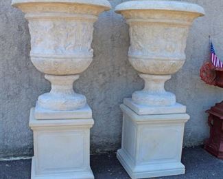  PAIR of Large Composition 2 Piece Planter Urns

Auction Estimate $500-$1000 – Located Out Front 