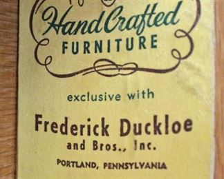  SOLID Cherry “Frederick Duckloe and Bros. Inc.” Hand Crafted 2 Piece Hutch

Auction Estimate $200-$400 – Located Inside 