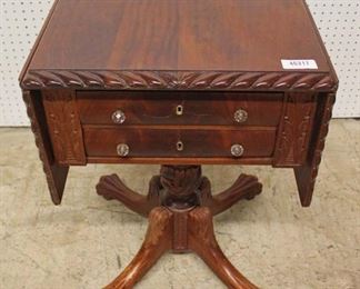 ANTIQUE Burl Mahogany Federal Style Drop Side 2 Drawer Stand 

Auction Estimate $100-$300 – Located Inside 
