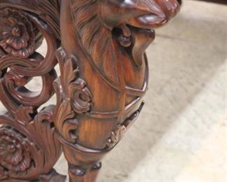 SOLID Mahogany Highly Carved with Lion Heads Library Table 

Auction Estimate $300-$600 – Located Inside 
