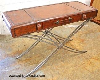 Leather Wrapped trunk Style ‘”X” Frame Console 

Auction Estimate $100-$300 – Located Inside 

  
