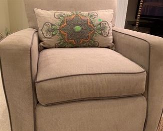 Newly recovered designer swivel chair