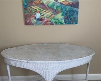 Antique wicker table