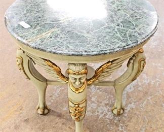  Marble Top Winged Figural Head Paw Foot Round Lamp Table

Auction Estimate $100-$300 – Located Inside 