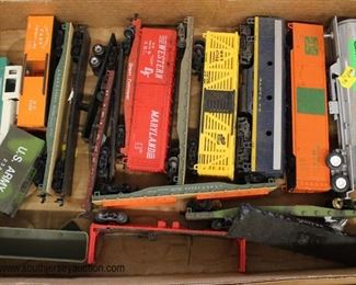  Box Lots of “Lionel” Trains and Accessories including: Lionel CTC Lockons, Transformers, Lionel Electric Trains; Train Cars: Lionel Scout Cars, Lionel Lines #6017 (5), 6007, 1007, Lionel SP #6257 & 2257, Trains Cars Baby Ruth, Forest Lumber Co., SOO Line, Seaboard Coast Line, Western Maryland, CPC International, Olivarera Del Sur S.A., Shell, Swift Refrigerator, Dairymen’s League, Burlington, Southern Pacific, Norther Pacific, Pacific Fruit Express, Rio Grande, US Army, Santa Fe, Baltimore & Ohio, New Haven and more; Accessories: “Plasticville, U.S.A.” Houses, Plasticville, U.S.A. Barns, Plasticville, U.S.A. Churches, Plasticville, U.S.A. Fire Station, Plasticville, U.S.A. Frost Bar with Original Box, and more; “See-Niks” Landscaping, “Life-Like” Green Shade Trees in Original Box, “Tyrokit” #7774 Speedy Andrew’s Repair Shop, “Walthers Container 933-1763, “Blair Line LLC” Wood Truck Dump, Railroad Signs, Cones, Wood Logs, Bridges and much more

Auction Estimate $20-$300 a box – Located